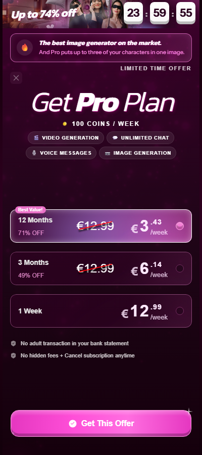Kupid AI Pro Plan Preise pro Woche